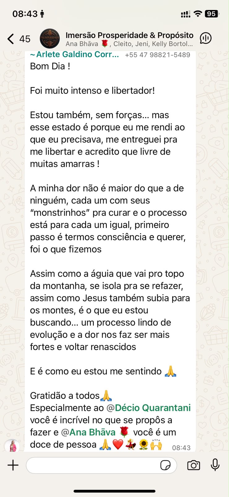 Depoimento de Arlete Galdino