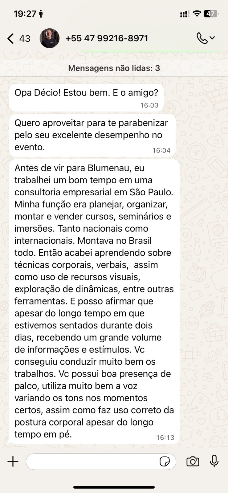 Depoimento de Norton